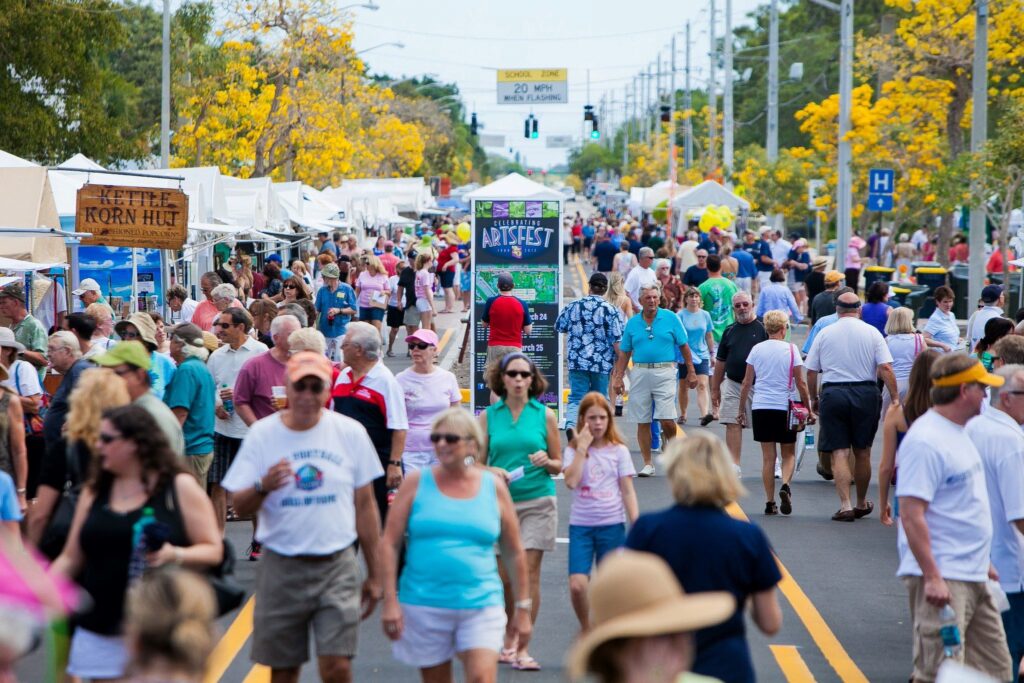 crowded art festival